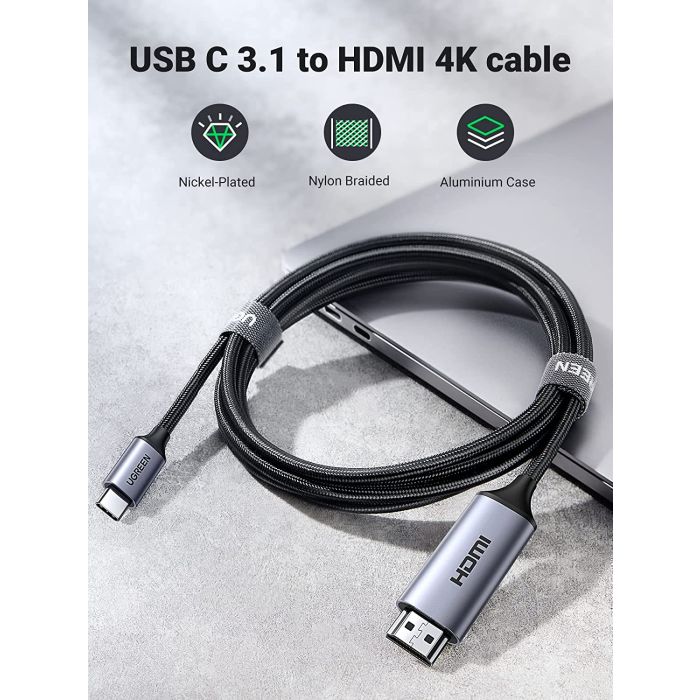 Ugreen USB-C na HDMI kabel 1.5m 4K@60Hz - box UGREEN Ugreen USB-C na HDMI kabel 1.5m 4K@60Hz - box