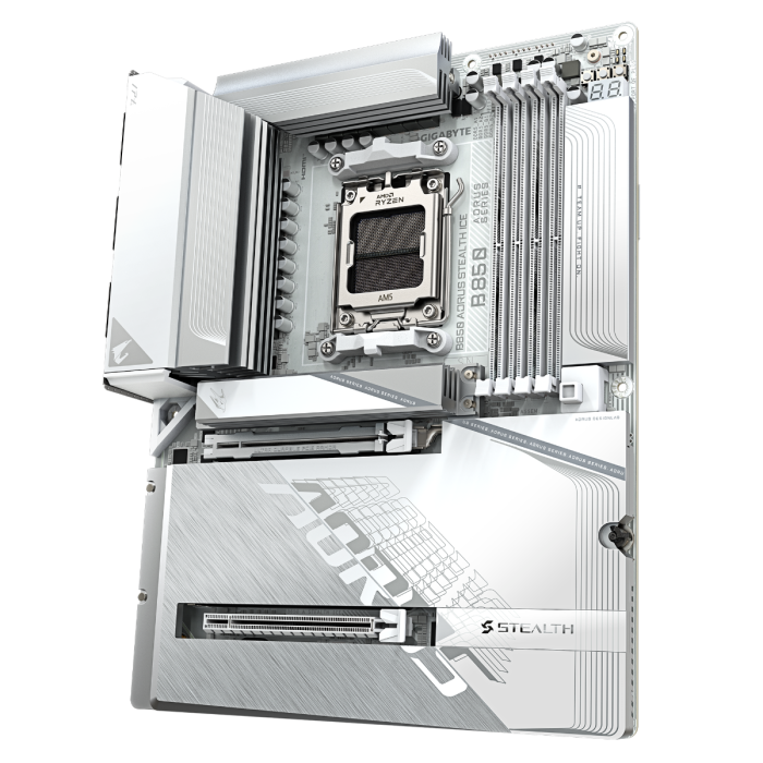 GIGABYTE B850 A STEALTH ICE, DDR5, SATA3, USB3.2Gen2x2, DP, 5GbE, WiFi, AM5 ATX
