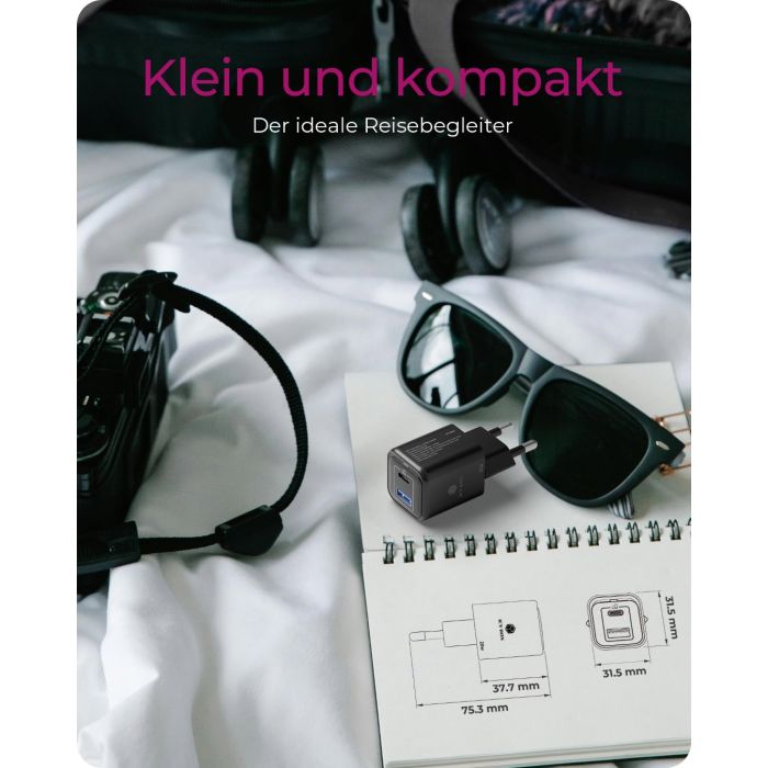 IcyBox IB-PS1020-PD 20W polnilnik USB-A in USB-C