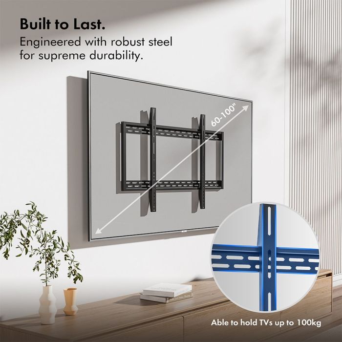VonHaus 60-120 fiksen TV stenski nosilec do 120kg VONHAUS VonHaus 60-120 fiksen TV stenski nosilec do 120kg