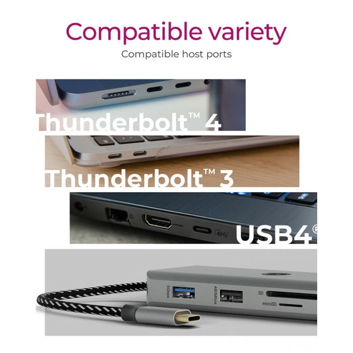 IcyBox IB-DK4012-CPD USB-C priklopna postaja 9v1 s Power Delivery 100W ICYBOX IcyBox IB-DK4012-CPD USB-C priklopna postaja 9v1 s Power Delivery 100W