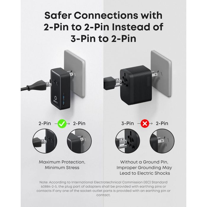 Anker Nano potovalni adapter 5v1, 20W, črn ANKER Anker Nano potovalni adapter 5v1, 20W, črn