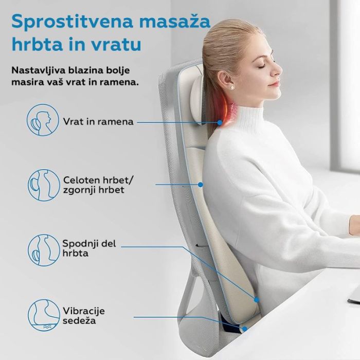 RENPHO Ergonomska masažna blazina za hrbet, vrat in glavo bež RENPHO RENPHO Ergonomska masažna blazina za hrbet, vrat in glavo bež