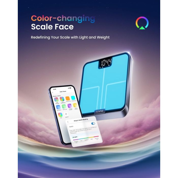RENPHO Elis Chroma - Pametna osebna tehtnica z barvno osvetlitvijo RENPHO RENPHO Elis Chroma - Pametna osebna tehtnica z barvno osvetlitvijo