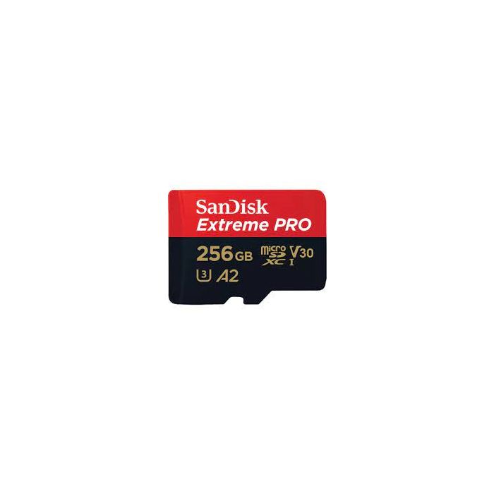 SanDisk Extreme PRO microSDXC 256GB + SD Adapter do 200MB/s/140MB/s A2 C10 V30 UHS-I U3