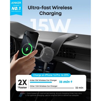 Anker Nano MagGo 15W brezžični avtopolnilec z nosilcem Anker Nano MagGo 15W brezžični avtopolnilec z nosilcem