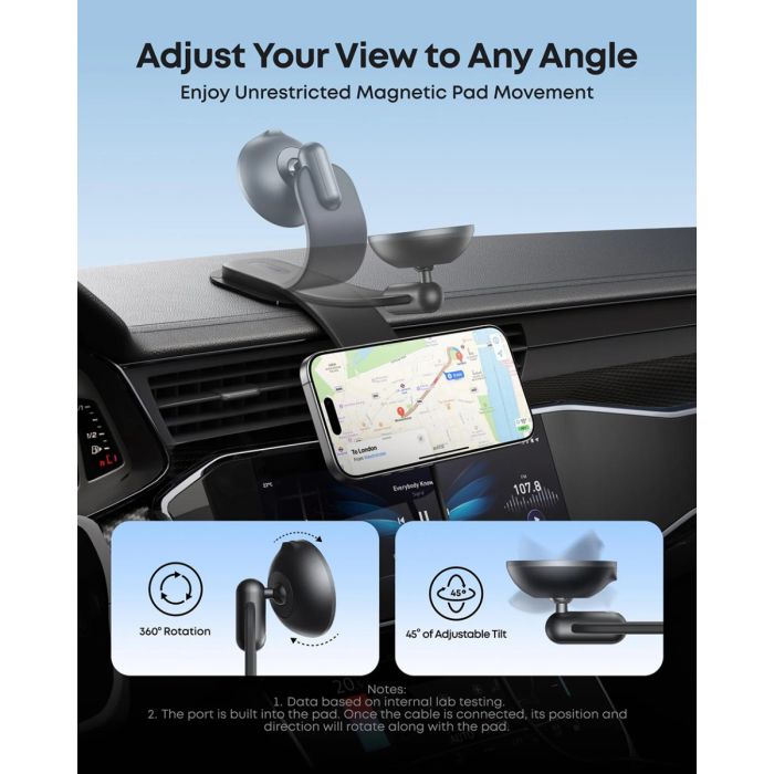 Anker Nano MagGo 15W brezžični avtopolnilec z nosilcem ANKER Anker Nano MagGo 15W brezžični avtopolnilec z nosilcem