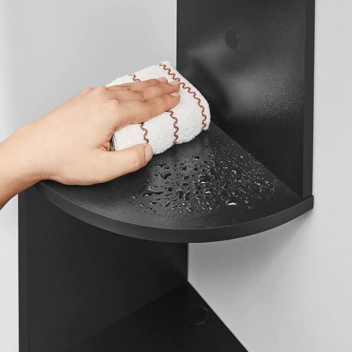 VASAGLE stenska kotna polica, črna