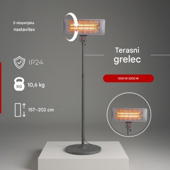 Camry stoječi halogenski grelnik 2000W CR7737