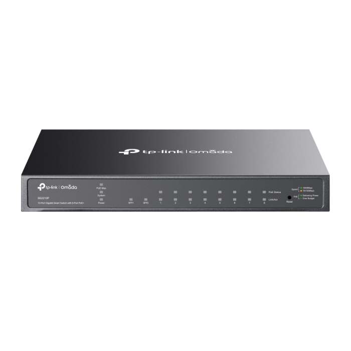 TP-LINK SG2210P Omada 8 PoE+ port, 2 Gigabit SFP slot pametno stikalo / switch