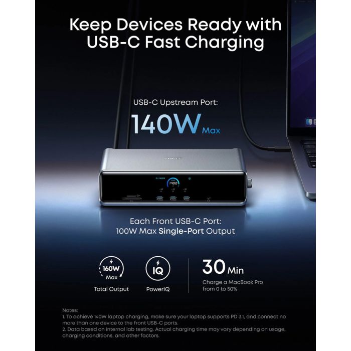 Anker Prime priklopna postaja, 14v1, Triple Display, DisplayLink