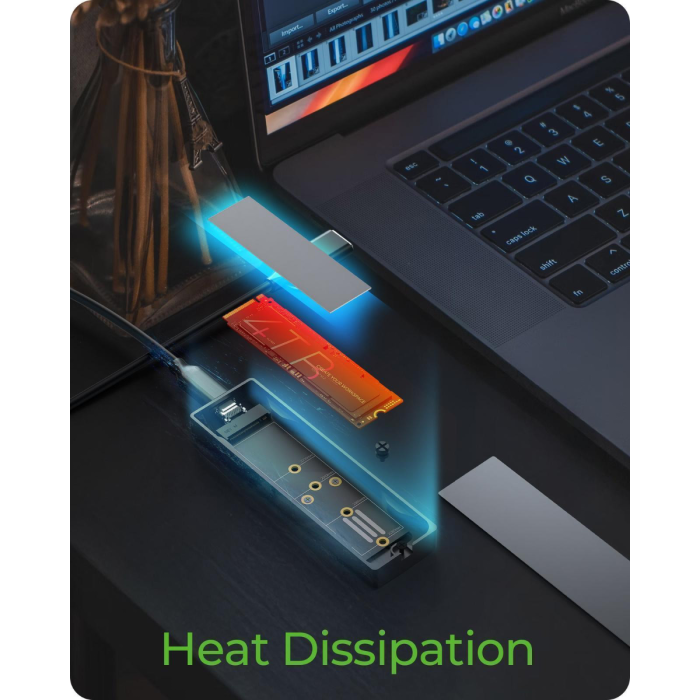 IcyBox IB-1826MCL-CU31 ohišje za M.2 NVMe/SATA SSD z vmesnikom USB-C 3.2 Gen 2 in RGB lučmi