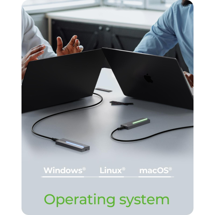 IcyBox IB-1826MCL-CU31 ohišje za M.2 NVMe/SATA SSD z vmesnikom USB-C 3.2 Gen 2 in RGB lučmi