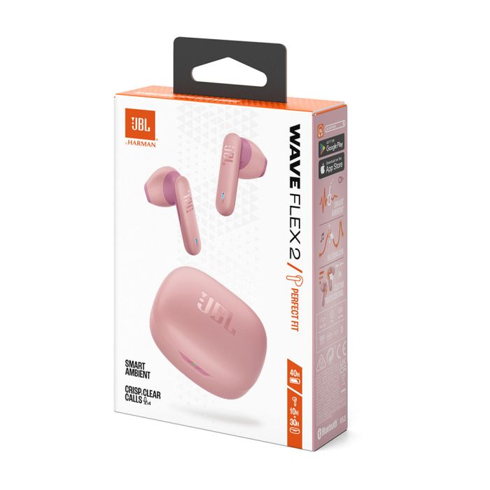 JBL Wave Flex 2 brezžične slušalke z mikrofonom, roza