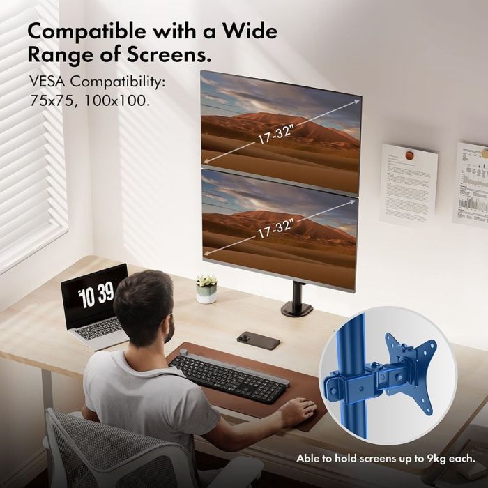 VonHaus dvojni namizni nosilec do diagonale 32 vertikalen