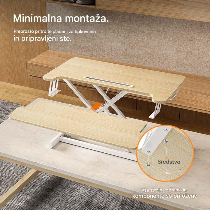 VonHaus Nastavek za stoječo pisalno mizo – svetel les