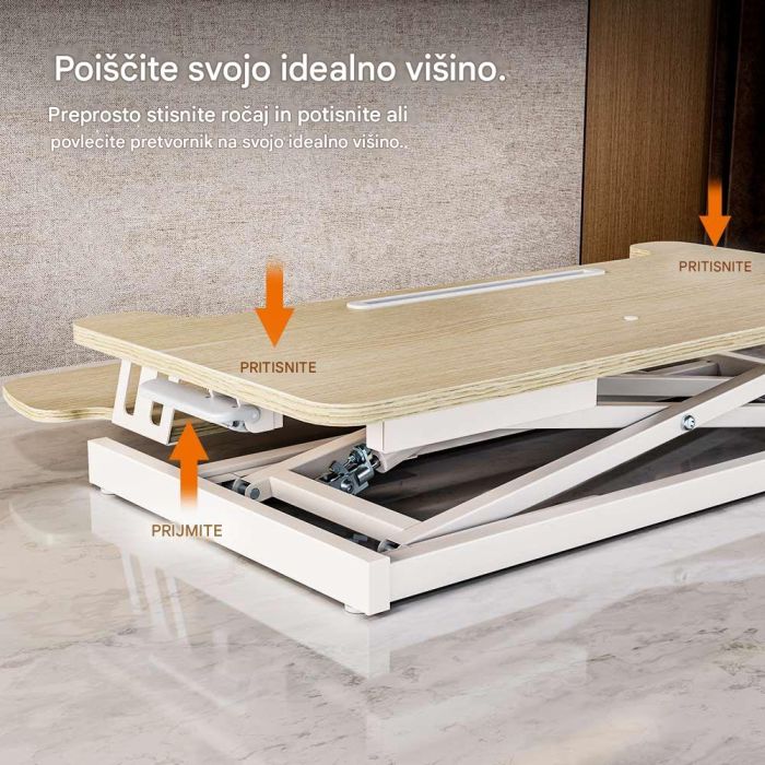 VonHaus Nastavek za stoječo pisalno mizo – svetel les