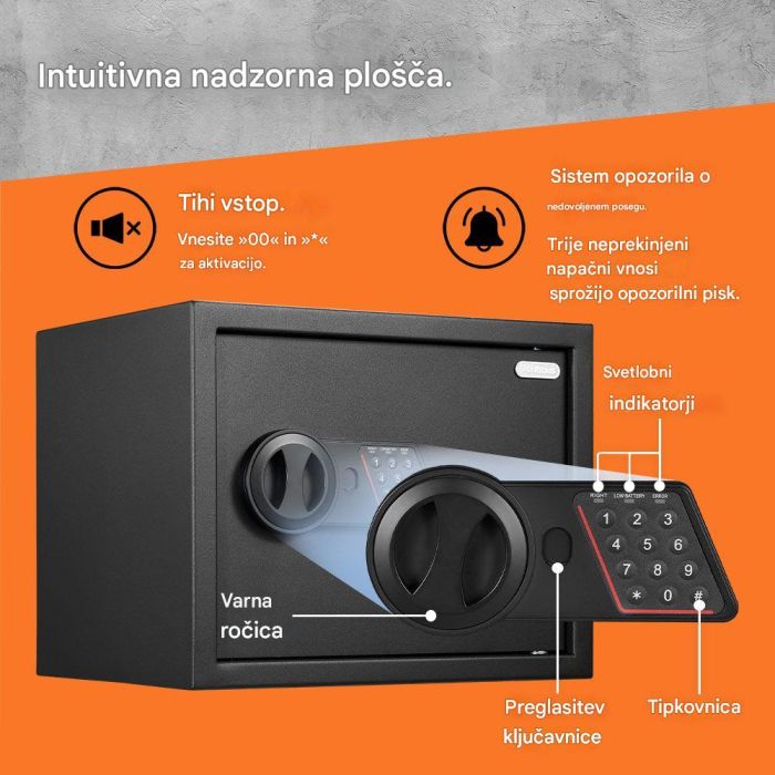 VonHaus Varnostni sef 27 L – srednja velikost