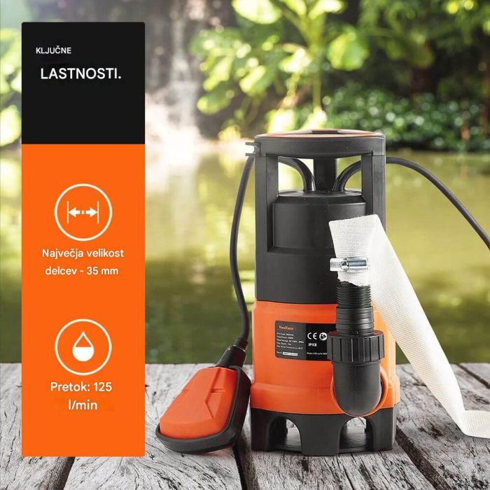 VonHaus 400 W odtočna vodna črpalka z 8 m cevjo