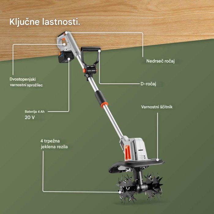 VonHaus Akumulatorski vrtni rahljalnik G-Series 20V VONHAUS VonHaus Akumulatorski vrtni rahljalnik G-Series 20V