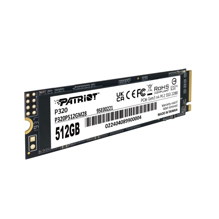 Patriot P320 512GB M.2 NVMe SSD PCIe Gen 3 x4