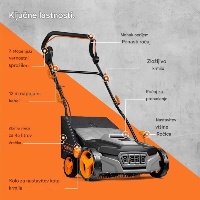 VonHaus električna krtača za umetno travo 1800W