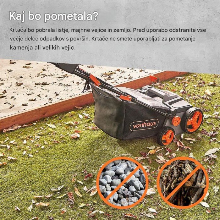 VonHaus električna krtača za umetno travo 1800W