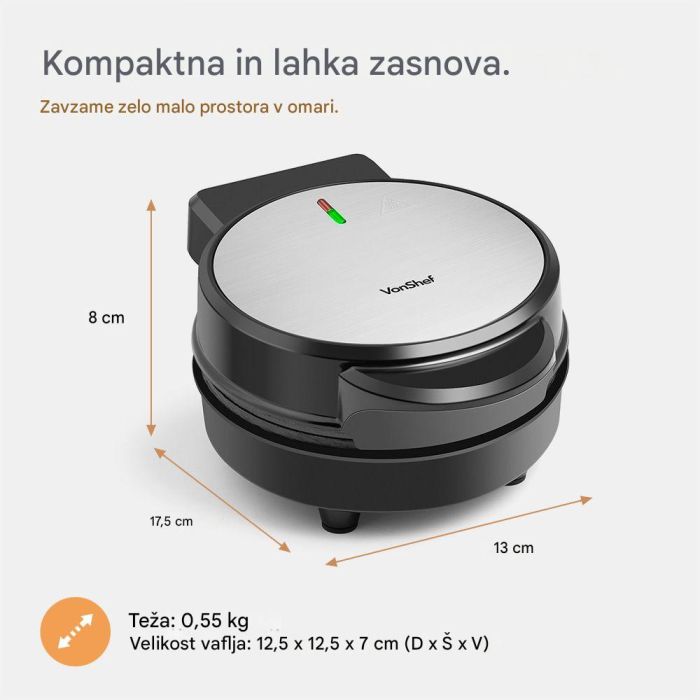 VonShef aparat za vaflje mini 600W
