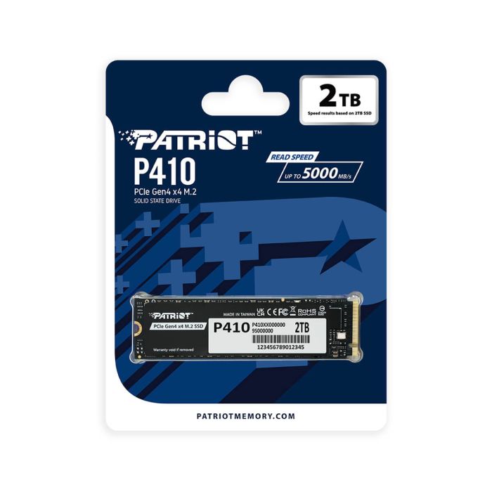 Patriot P410 2TB M.2 NVMe SSD PCIe Gen 4 x4 PATRIOT Patriot P410 2TB M.2 NVMe SSD PCIe Gen 4 x4