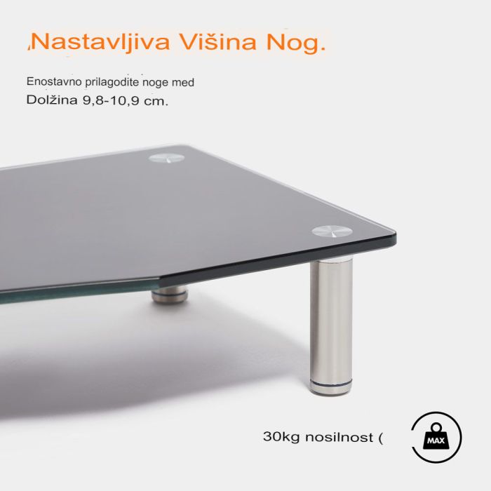 Vonhaus steklen podstavek za monitor XL črn