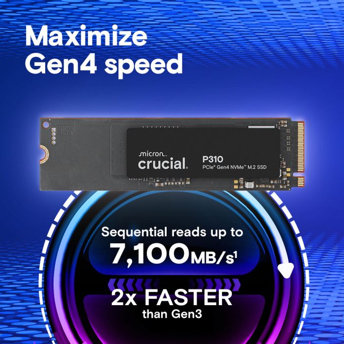 Crucial P310 500GB PCIe Gen4 NVMe 2280 M.2 SSD CRUCIAL Crucial P310 500GB PCIe Gen4 NVMe 2280 M.2 SSD