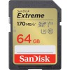 SanDisk Extreme 64GB SDXC spominska kartica + 1 leto RescuePRO Deluxe do170MB/s & 80MB/s branje/zapi