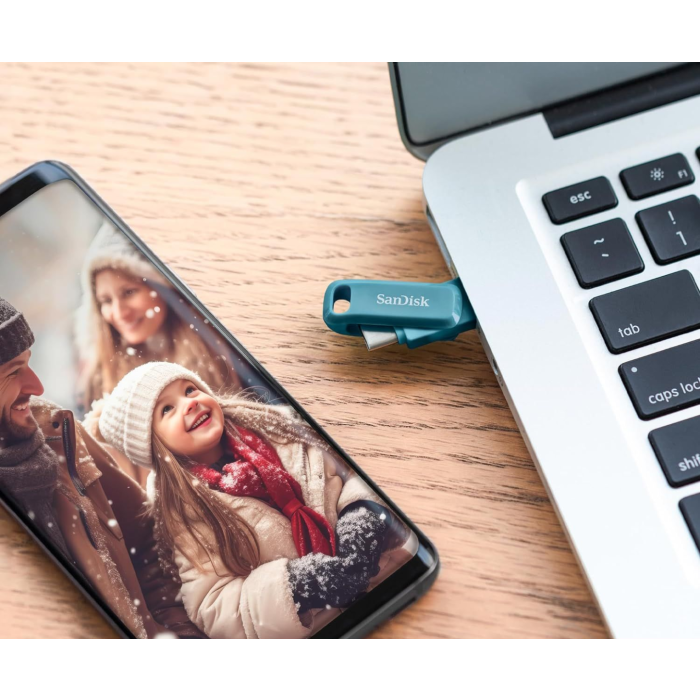 SanDisk 512GB Ultra Dual Drive Go USB-C/A 3.2 USB ključ (moder) SANDISK SanDisk 512GB Ultra Dual Drive Go USB-C/A 3.2 USB ključ (moder)