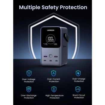 Ugreen prenosna polnilna baterija 48.000mAh, 300W s pametnim digitalnim zaslonom Ugreen prenosna polnilna baterija 48.000mAh, 300W s pametnim digitalnim zaslonom
