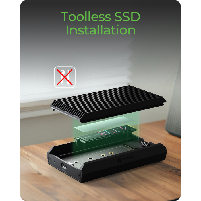 IcyBox IB-1920M-C42 ohišje za M.2 NVMEe z USB 4 tehnologijo ICYBOX IcyBox IB-1920M-C42 ohišje za M.2 NVMEe z USB 4 tehnologijo