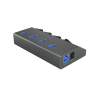 IcyBox IB-HUB1405 4-portni USB-A hub s stikali