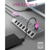 IcyBox IB-HUB1701-C3 7-portni USB-A hub s stikali