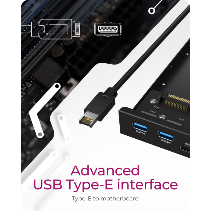 IcyBox IB-HUB1419-i3 6-v-1 USB ohišje HUB za 3,5 režo v računalniku