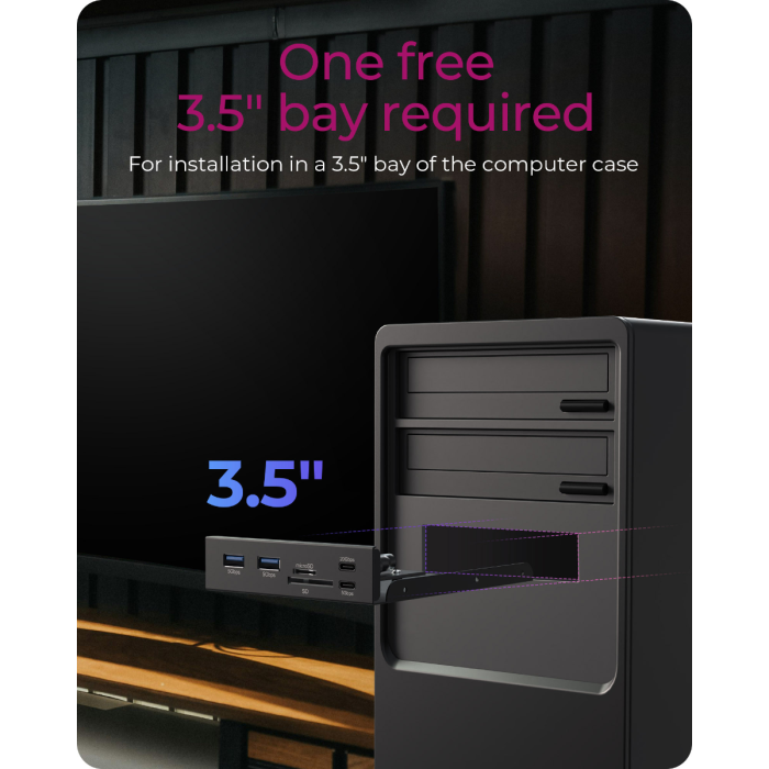 IcyBox IB-HUB1419-i3 6-v-1 USB ohišje HUB za 3,5 režo v računalniku