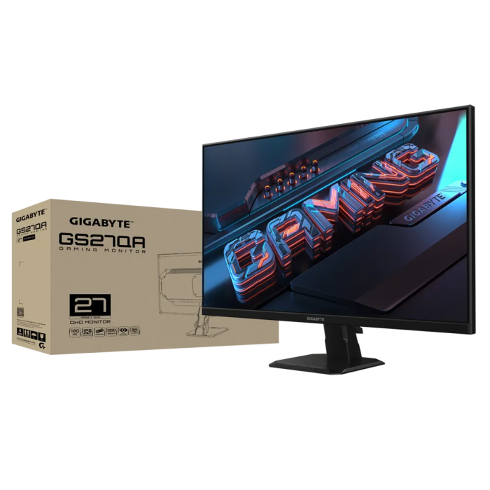 GIGABYTE GS27QA 27 Gaming QHD IPS monitor, 2560 x 1440, 1ms, 180Hz