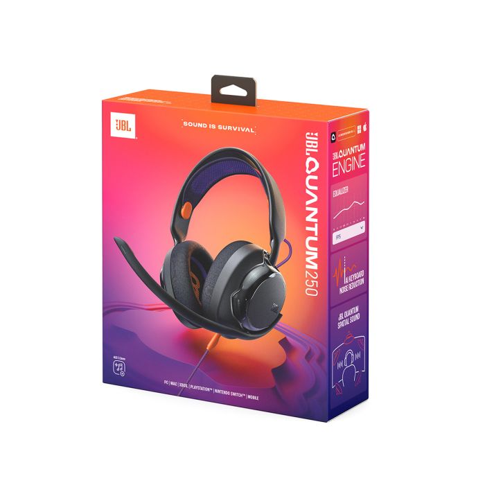 JBL Quantum 250 žične naglavne gaming slušalke, črne