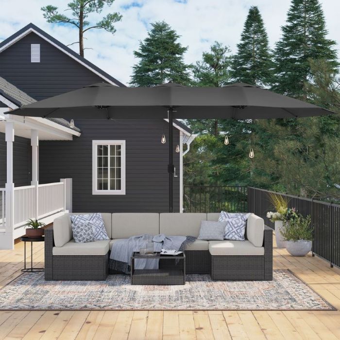 SONGMICS Senčnik velik 460 x 270 cm siv, GPU36GY VASAGLE SONGMICS Senčnik velik 460 x 270 cm siv, GPU36GY