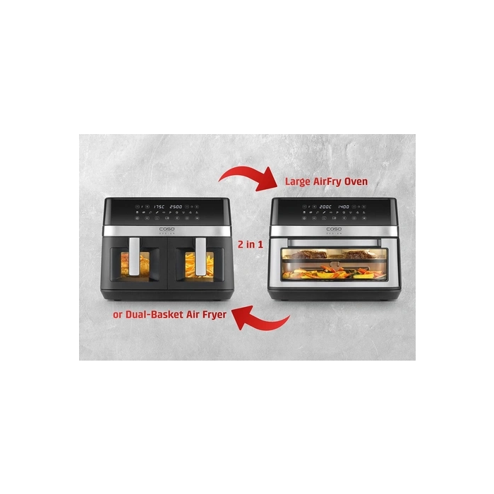 CASO AirFry Duo Chef cvrtnik na vroči zrak v kombinaciji s pečico 2 v 1 2200W