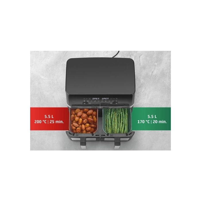 CASO AirFry Duo Chef cvrtnik na vroči zrak v kombinaciji s pečico 2 v 1 2200W