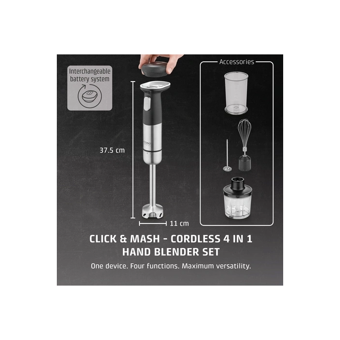 Click & Mash brezžični ročni mešalnik 4 v 1 180W