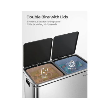 SONGMICS koš za ločevanje odpadkov 2x30L, LTB60NL