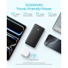 Anker Zolo Powerbank 10000 mAh, 22,5W z vgrajenim USB-C kablom, črn