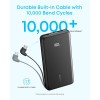 Anker Zolo Powerbank 10000 mAh, 22,5W z vgrajenim USB-C kablom, črn