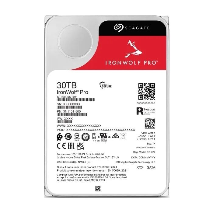 Seagate 30TB IronWolf Pro 3,5 SATA 6Gb/s 7200rpm 512MB HDD disk