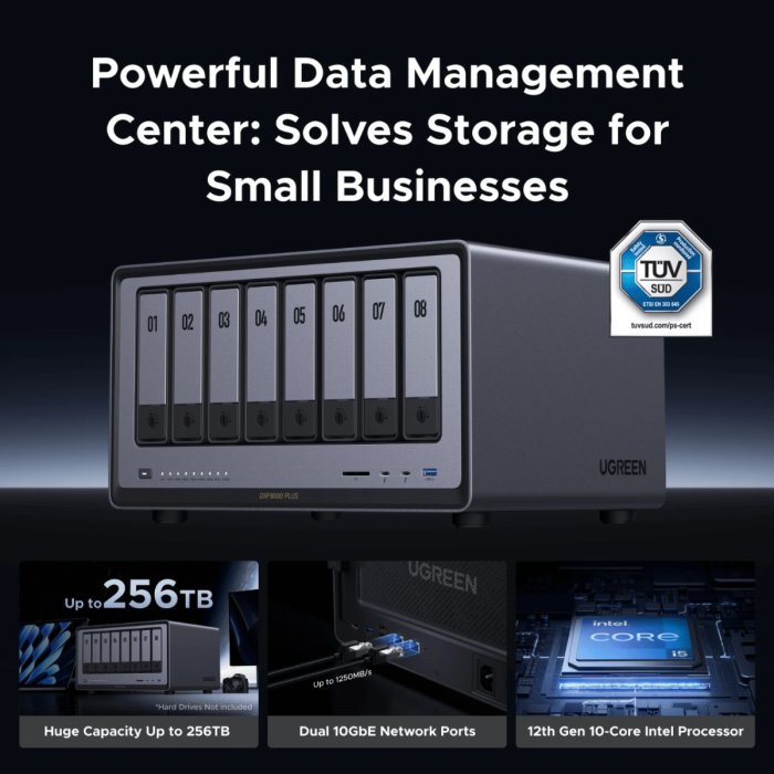 Ugreen NASync DXP8800 Plus za 8+2 diska, Intel i5-1235u, 8GB DDR5, 2x 10Gbe mreža